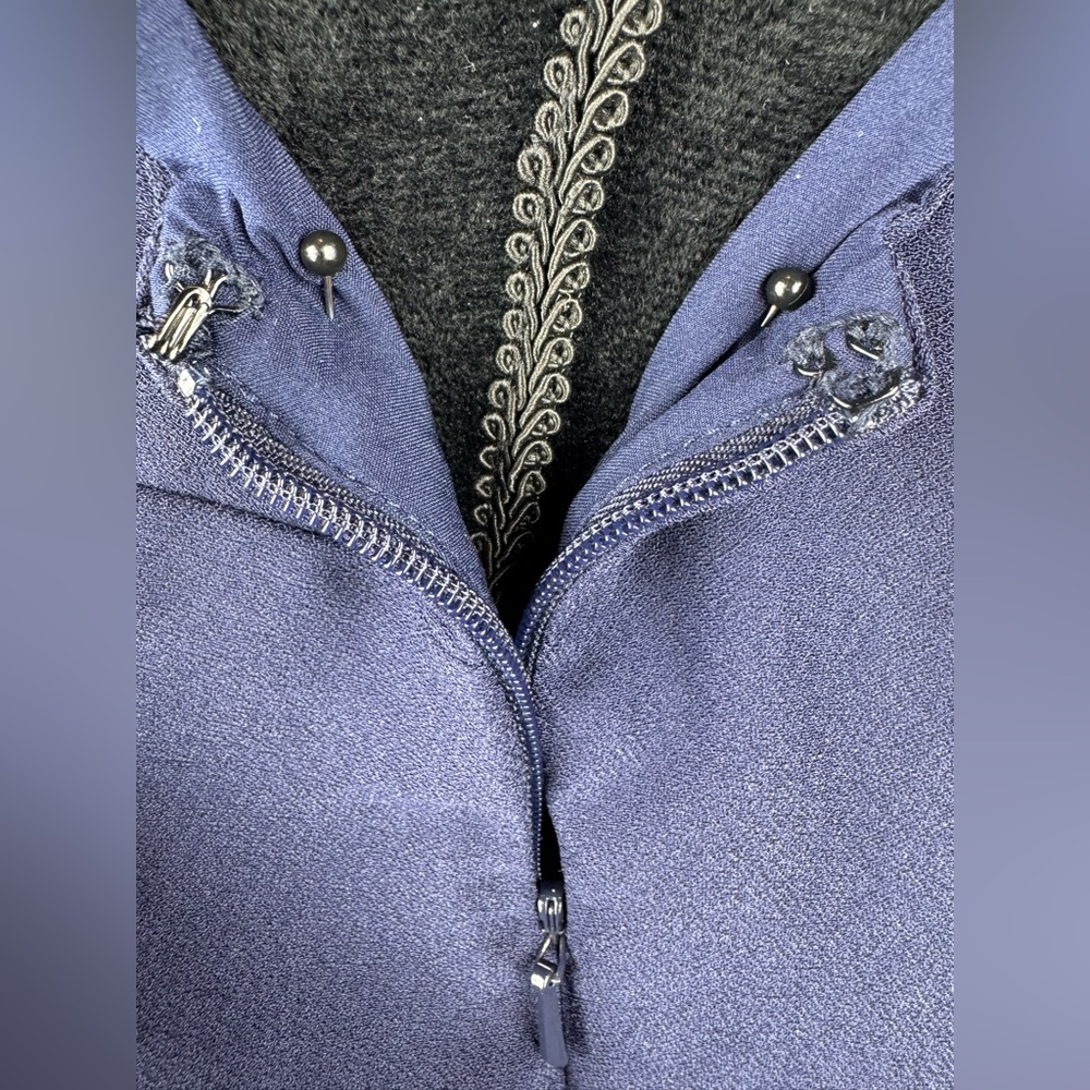Banana Republic Navy Floral Embellished/Beaded Sleeveless Dress - Picture 7 of 12